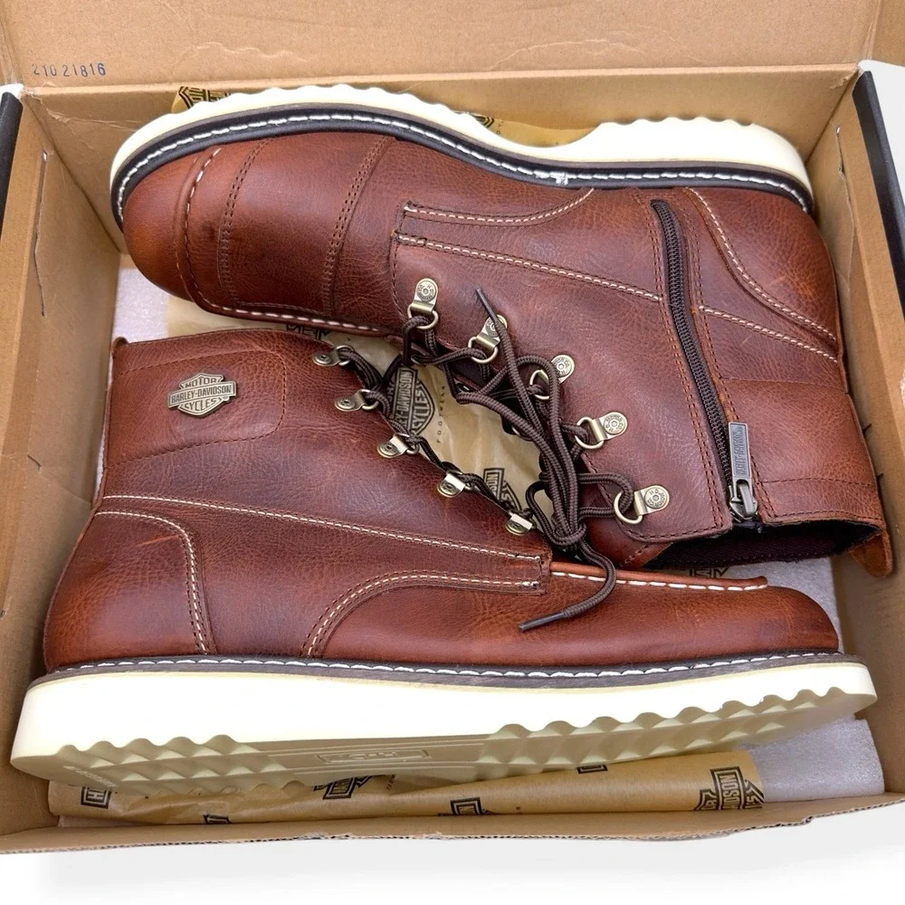 NEW Harley Davidson Men's 13 M Hagerman Riding Boots Barley Brown D93756 w BOX